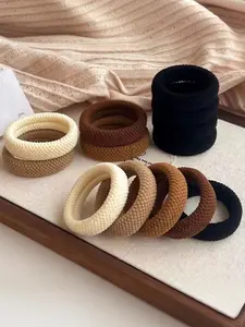 10pcs Thick High Elasticity Rubber Bands Hair Ties for Women, Durable Towel Loop Hair Rope Headband, New Style Ponytail Holders, Scrunchies