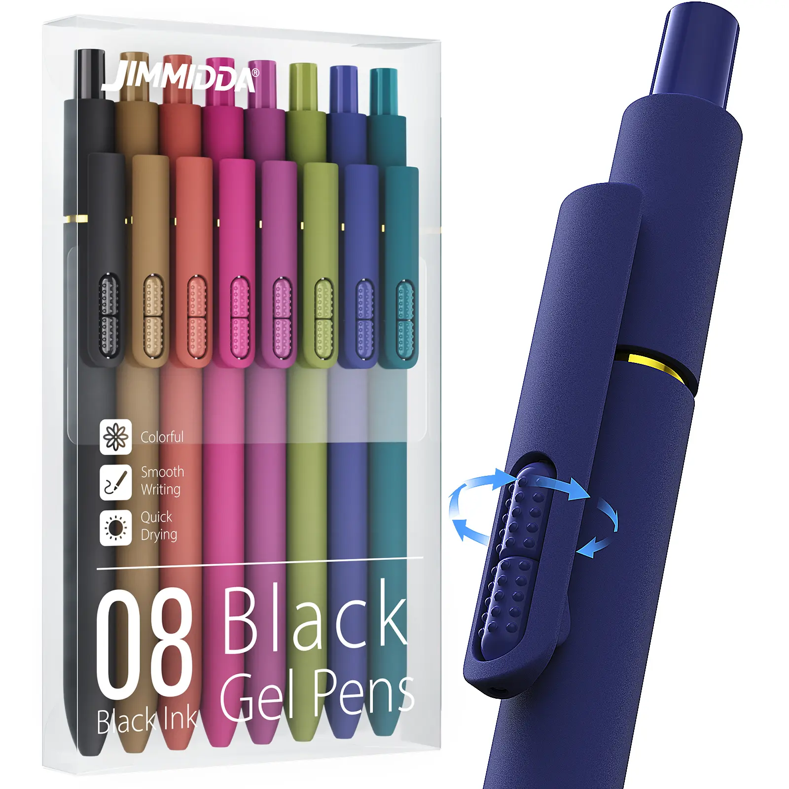 8 Pack Colorful Gel Pens, Retractable Fine Point Clicker Pens in Vintage/Morandi Styles, Smooth Writing and Easy to Use for Students, Teachers and Artists, Drawing Writing Planner and Crossword Puzzles,magical pen,gift,Colorful Crafts BackToSchool