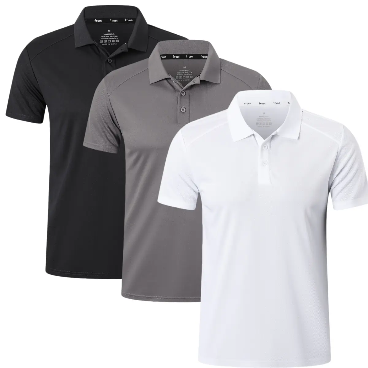 【Choose one size larger】3/5 Pack Men's Slim Polo Shirt Short Sleeve Sports Tactical T-Shirt Athletic Tennis Breathable Quick Dry Golf Polos Daily Casual Moisture Wicking Shirt Summer Big and Tall Workout Stretch Shirts