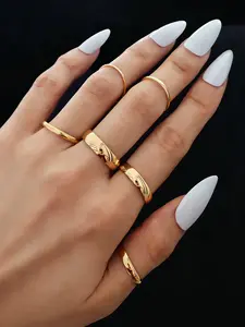Women's Ring Set, Simple Elegant Design, Smooth Surface Stackable Rings, Daily Wear Party Gift, Ramadan Festival Present, Elegant Jewelry, Gift Ready