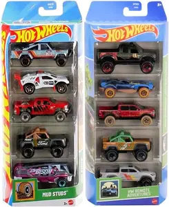 Hot Wheels Off Road Bundle 2 x 5-Pack Die-Cast Toy Cars, Mud Studs and HW Remote Adventures Themes, Ages 3+