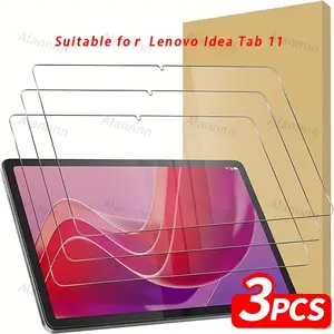 (3-Pack) Tempered Glass Screen Protector, Suitable for Lenovo Idea Tab 11, HD Bubble-Free Installation, High Definition Clarity, Full Edge Coverage, Scratch-Resistant Film, Durable Glass, Tempered Shield, Tablet Users