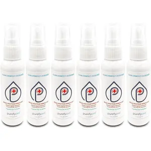 Disinfectant Spray (1.7oz, 6 Pack) - No Rinse. No Residue. Kills 99.9999% Norovirus, HIV, Hepatitis, Flu, Monkeypox Virus, and Fungi, MRSA VRE, Drug Resistant Germs. (On The Go)