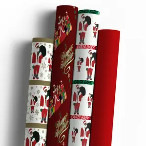 Mah Melanin's Large Four Pack Black Santa Gift Wrap Black Santa Wrapping Paper