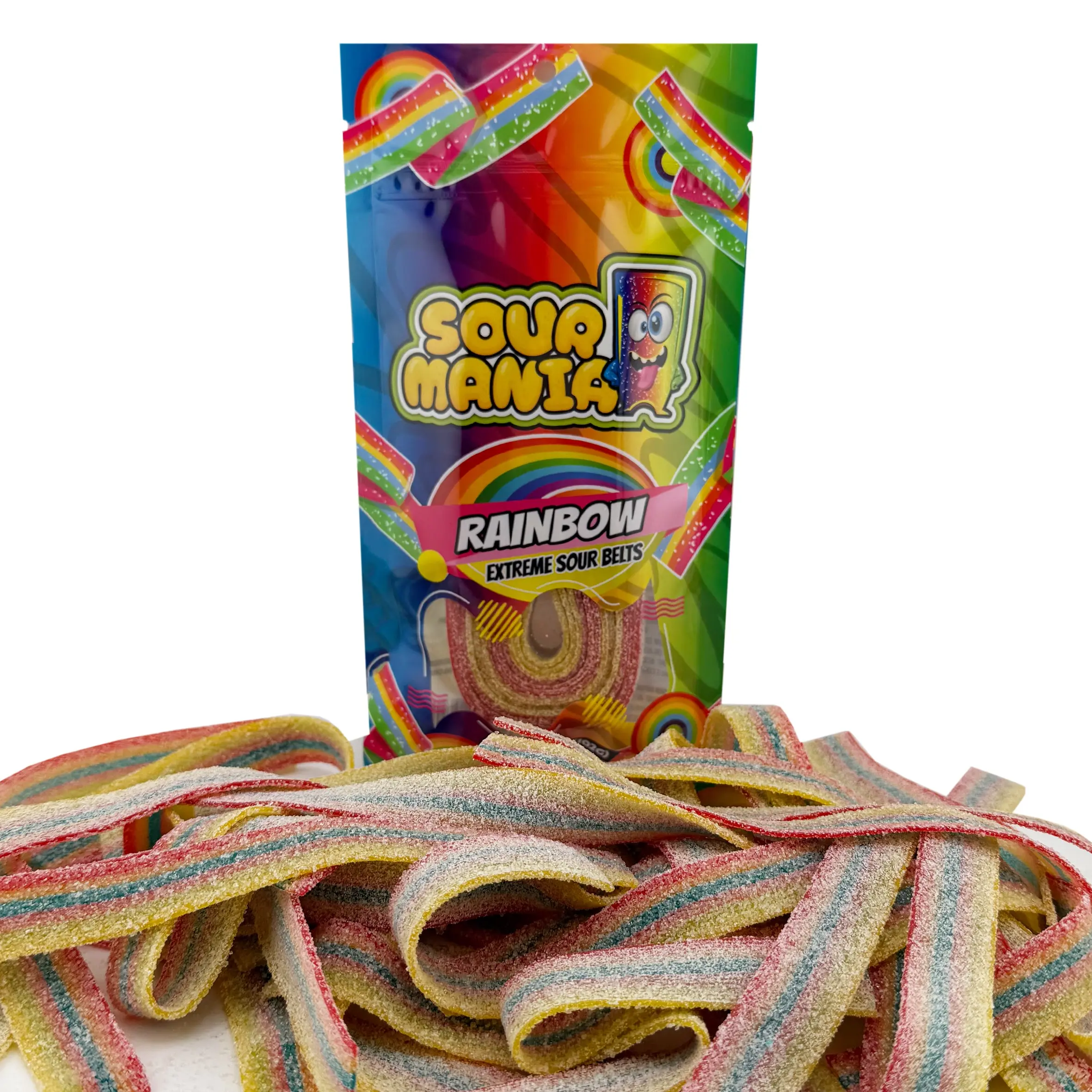 Sour Mania Extreme Sour Gummy Belts 3.6 oz Rainbow