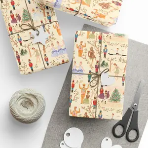 Nutcracker Ballet Wrapping Paper Ballerinas, Toy Soldiers, Christmas Tree