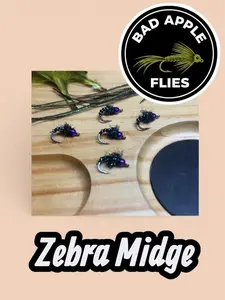 Bad Apple Flies Premium Zebra Midge Nymph Tungsten Bead Head Fly Fishing Lure