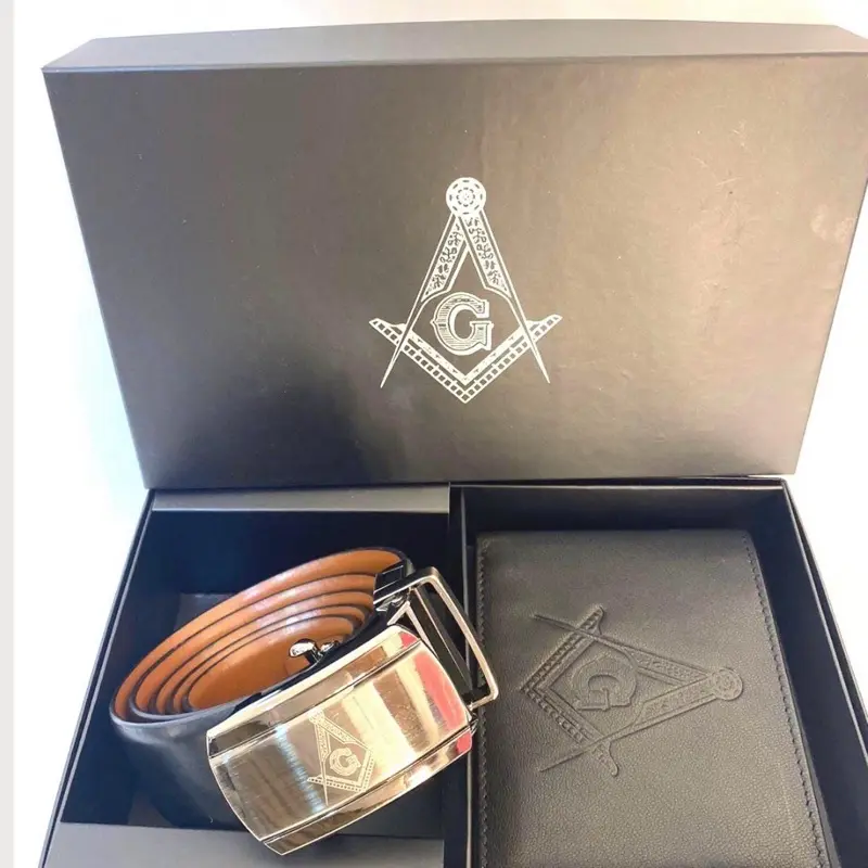 Masonic Belt & Wallet Gift Set