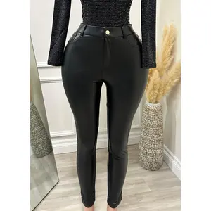 CLARITY BLACK FAUX LEATHER PANTS