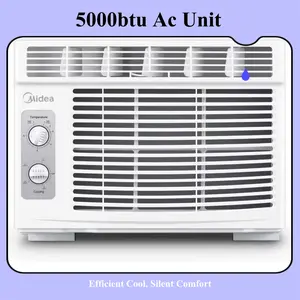 Midea 5000 BTU Window Air Conditioner, Open Box, Mechanical Control Quiet Cooling AC Unit with 3 Fan Speeds, Washable Filter, Window Installation Kit for Bedroom Office Dorm, Up to 150 Sq.Ft