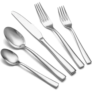 Heavy Duty Silverware Set for 8,  40 count Stainless Steel Flatware Cutlery Set, Durable Kitchen Eating Utensils Tableware Sets Including Fork Spoon  Sets, Mirror Polished, Dishwasher Safe