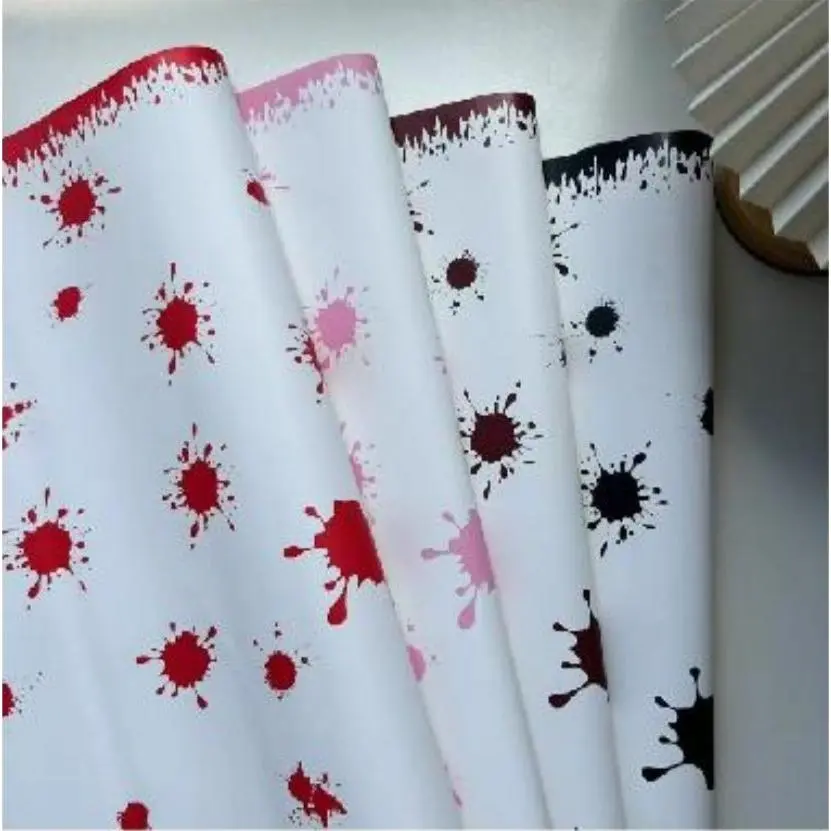 Korean Waterproof Paper Spooky Blood Splatter Design for Floral Arrangements Bouquets Crafts and Gifts Durable and Tear Resistant