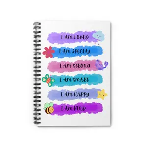 Affirmation Spiral Notebook - Empowering Quotes, Self-Love Journal, Inspirational Gift for Kids, Motivational Stationery, Back to School