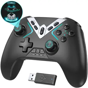 Dual Hall Effect PC Controller-Enhanced   Controller with Hall Joysticks & Triggers & Joystick Speed Down for PC Windows//Android//Steam/TV (With USB Dongle & Phone Clip)
