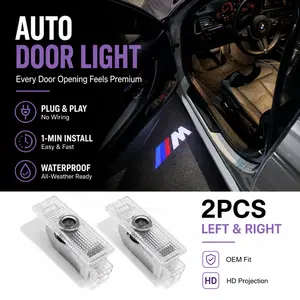 2PCS BMW LED Door Welcome Lights, HD Logo Projection, Easy Plug & Play Installation, Fits 3/5/7 Series, X Series & MINI