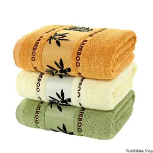 Bamboo Fiber Towel Set Soft Thick Absorbent Bath and Face Towels Quick Dry Bathroom Textile for Home Shower Spa Daily Use for Adults
