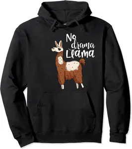 Llama Shirt! Llama Costume! Llama Pajamas! No Drama Llama Pullover Hoodie - Clydebell Shop 57B0BVNMDS9S