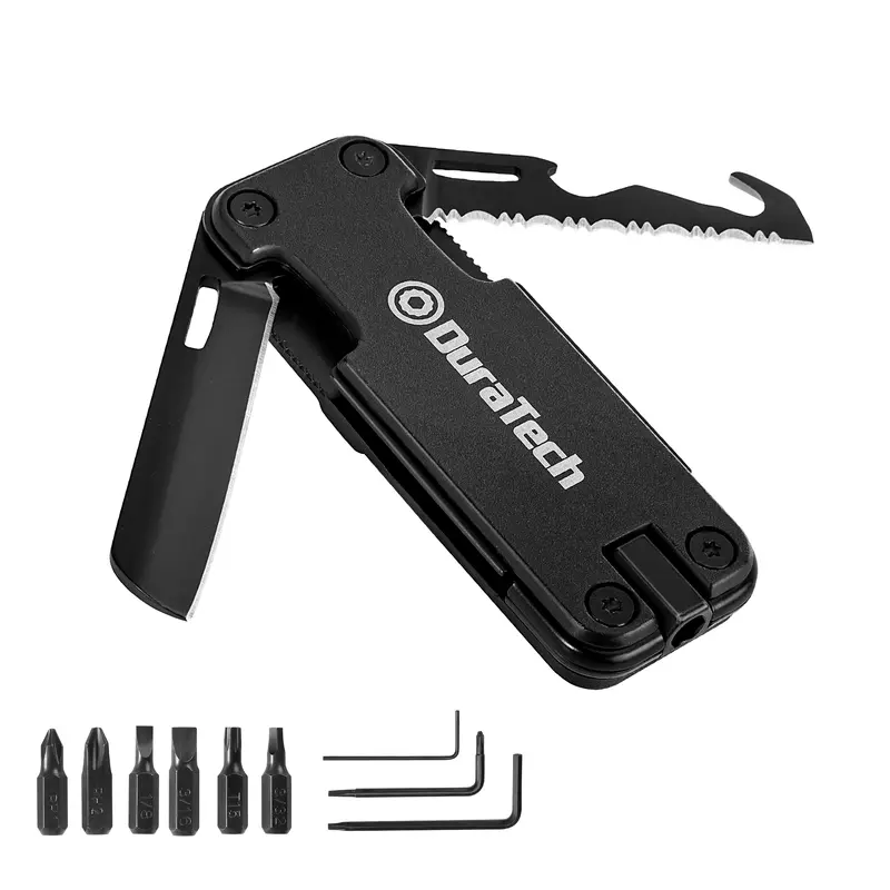 #toolupgrade DURATECH 16 in 1 / 20 in 1 Multitool with Safety Locking, Pocket Tool with Pocket Knife, Screwdriver, Saw, Can Opener, Bottle Opener, Whistle, Fire Starting Sticks, Multi Tool for Outdoor&Hiking
