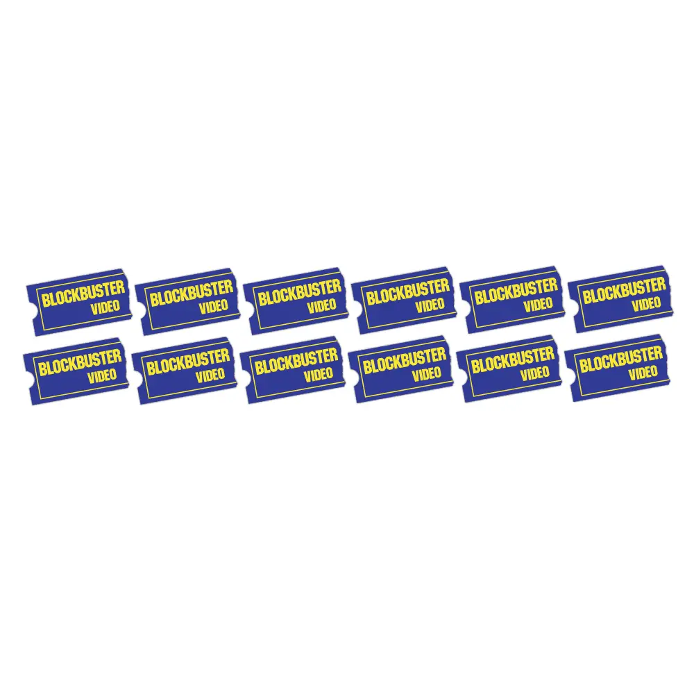 Blockbuster Video Retro Logo 12 Pack 1.5"Cut To Shape Vinyl Sticker (Automotive, Glass, Water Bottle, Multi Surface)