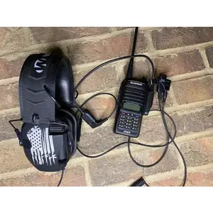 Tigrett Outdoors PTT Cable w/ 3.5mm Audio Cable Adapter for Midland GXT1000 & S2 - Midland Radio Accessories for Professionals & Hobbyists - PTT Button for 3.5mm Electronic Earmuffs (Clip with Velcro) Walkie Walkie Water Proof Wireless