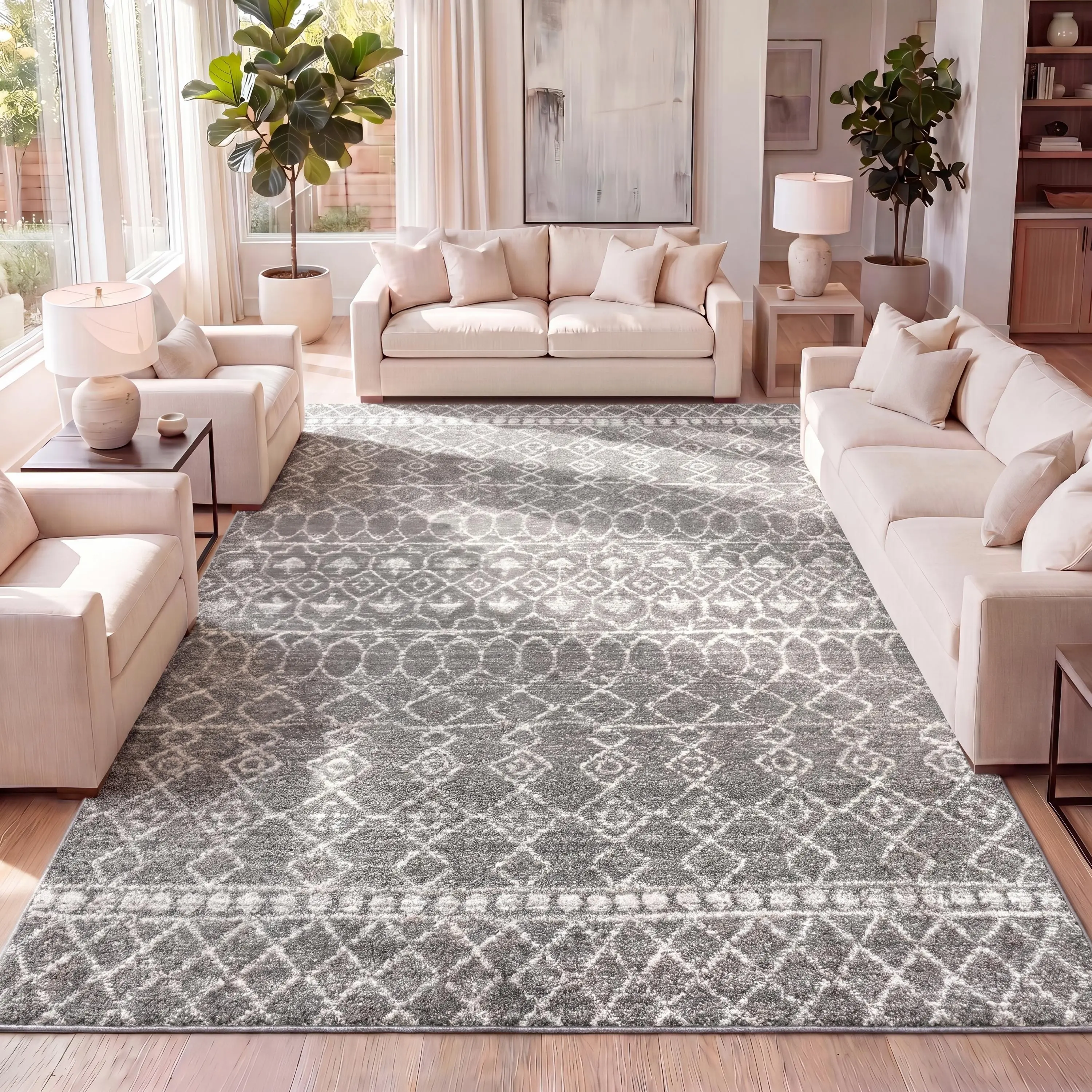 JONATHAN Y Izil Moroccan Beni Souk Polypropylene Rectangle Short Pile Indoor Area Rug - Home Decor Mat for Living Room Decorations, Bedroom