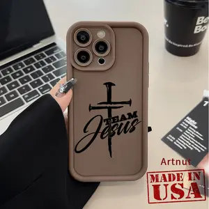 Compatible for iPhone 16 Pro Max 15 14 Plus 16E 13 12 Mini 11 Promax X XS XR xsmax Case Team Jesus Pattern TPU Silicone Raised Edges Camera Protection Phone Cover for Boy