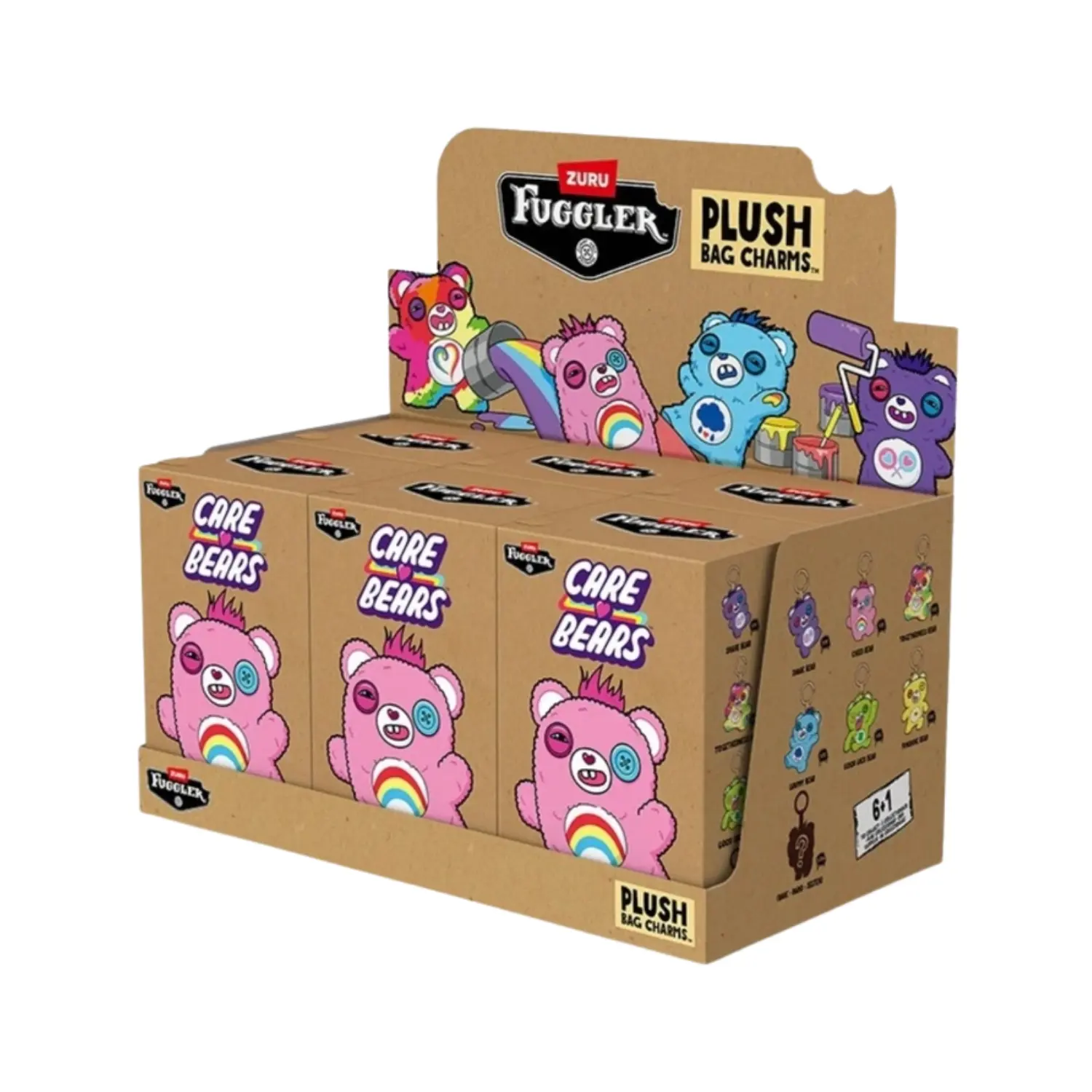 ZURU Fugglers X Care Bears Plush Keychain Blind Box - Case of 6