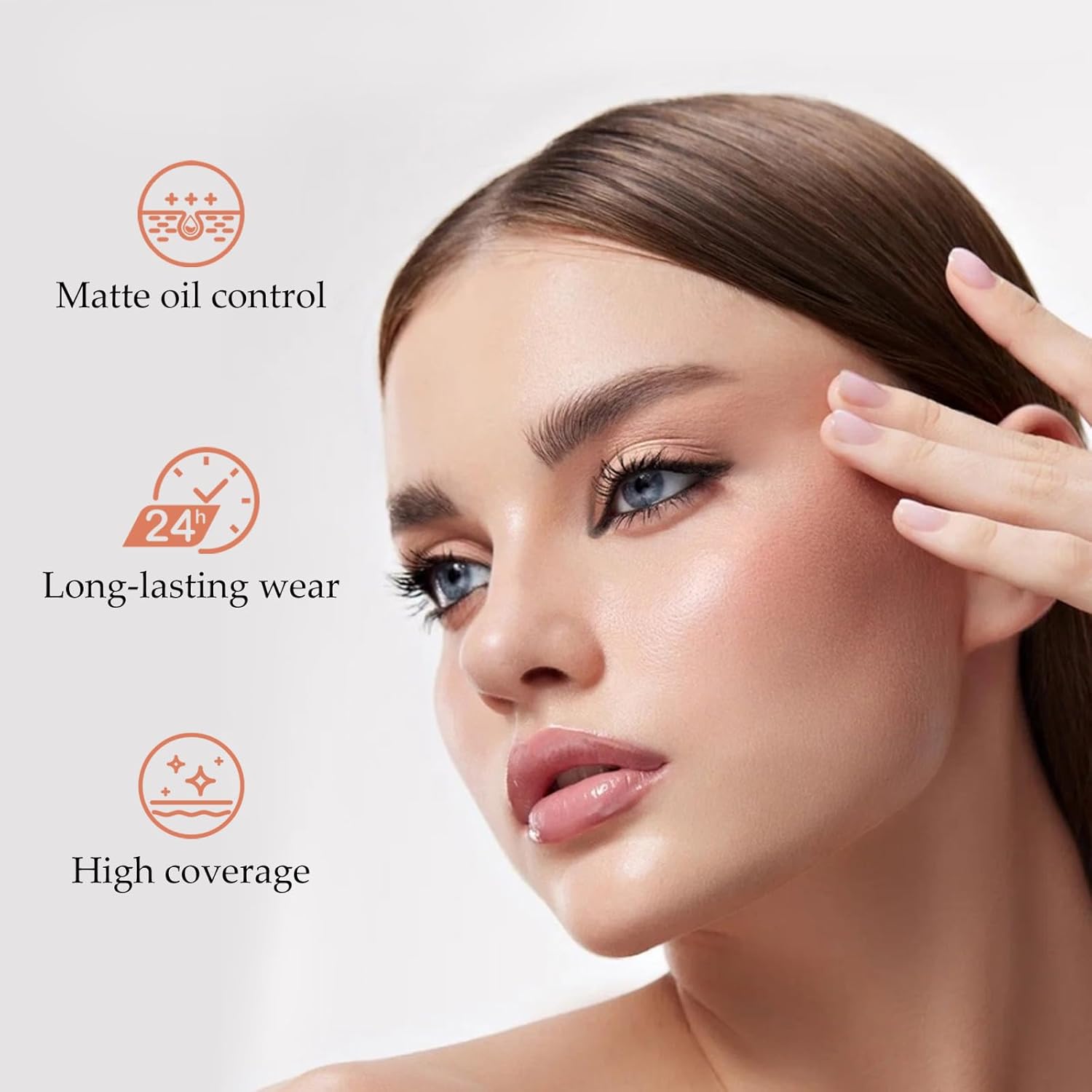 Matte Cushion Foundation Flawless Coverage,Glass skin,Long-Lasting, Lightweight, Buildable Coverage