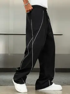 Men’s straight-leg striped casual loose street-style joggers, featuring a tactical windproof and abrasion-resistant fabric; fashionable and versatile cargo pants that are comfortable and breathable—suitable for sports, leisure, commuting, and summer styli