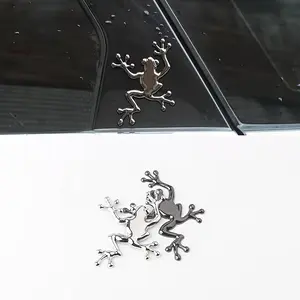 3D Frog Metal Car Sticker, Funny Car Body Decal for Trunk, Door and Auto Exterior Decoration