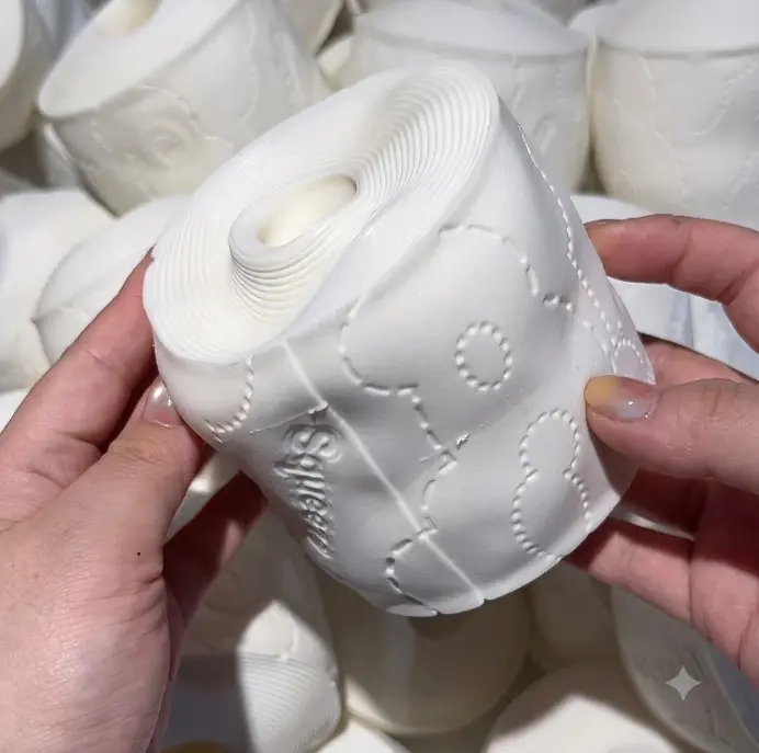 Crunchy Toilet Paper Squishy Toy, Jumbo Toilet Paper Roll with Building Blocks Inside, Soft TPR Squeeze Fidget Toy, Satisfying ASMR Stress Relief Desk Toy