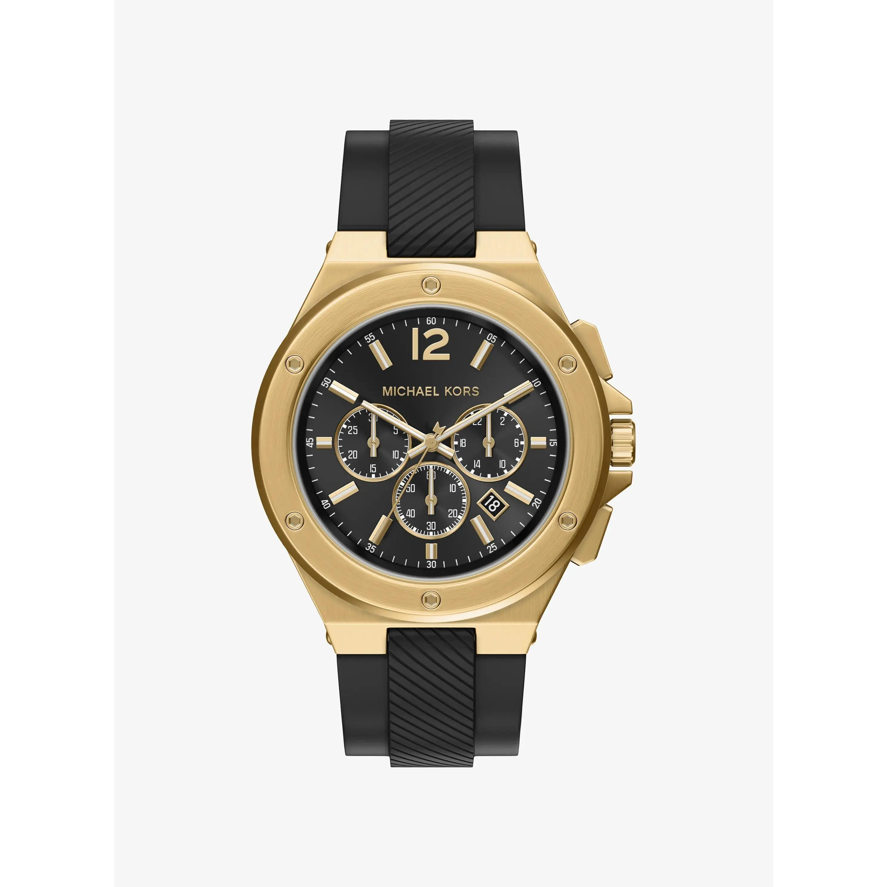 Oversized Lennox Gold-Tone and Silicone Watch