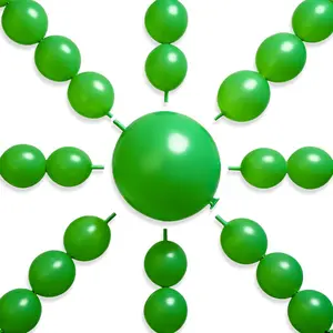 PartyWoo Green Linking Balloons 100pcs 12 Inch Green Link Balloons for Birthday Baby Shower Graduation Engagement Wedding Dinosaur Jungle Golf Football Baseball Theme Party Decorations Green-W12