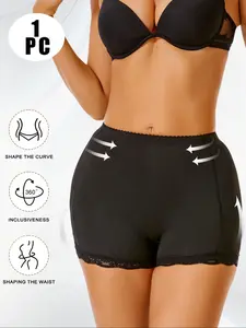 1 Count Women's High Waist Shaping Shorts with Detachable Hip Pads, Slimming Abdomen Lifting, Fake Butt Enhancer, Casual Daily Wear