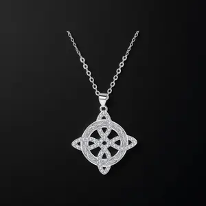 Simple zircon Witches Knot Necklace Hecate Goddess of Witches with Celtic Knot Design Pendant Necklace Goddess Jewlery