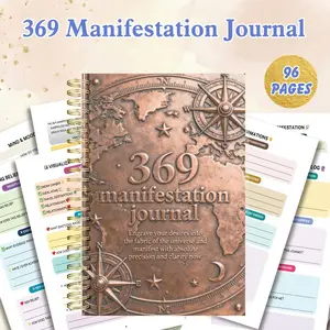 A5 Coil Notebook with Goal Setting & Habit Tracking Function, Cultivate Wealth Mindset & Success Spirit, 369 Ritualized Spiritual Book