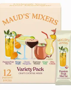 Maud's Mixers Variety Pack Cocktail Mix, 12 ct, Mocktail Non-Alcoholic Drinks - Made with Real Agave - Low Calorie, Low Sugar, Easy to Mix