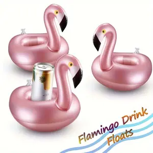 2pcs Rose Gold Flamingo Inflatable Coaster - Add Fun and Style to Your Pool Parties and Beach Vacations