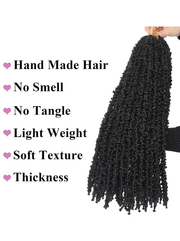 Butterfly Locs Crochet Hair Extensions 24pcs, Professional Styling Accessories, Faux Locs Braids, Non-Knotting, African Braids, Unisex, Festival, Party, Stage Performance
