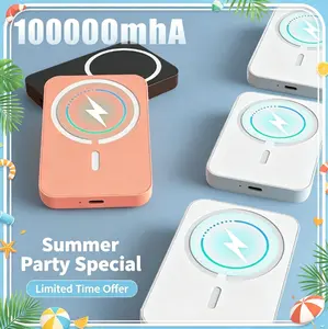 10000mAh Magnetic Power Bank Wireless Portable Charger Fast Charging MagSafe Battery Pack for iPhone 17/16/15/14/13/12/Plus/Pro Max Compact Device Smartphone Chargeable Portable Chargers