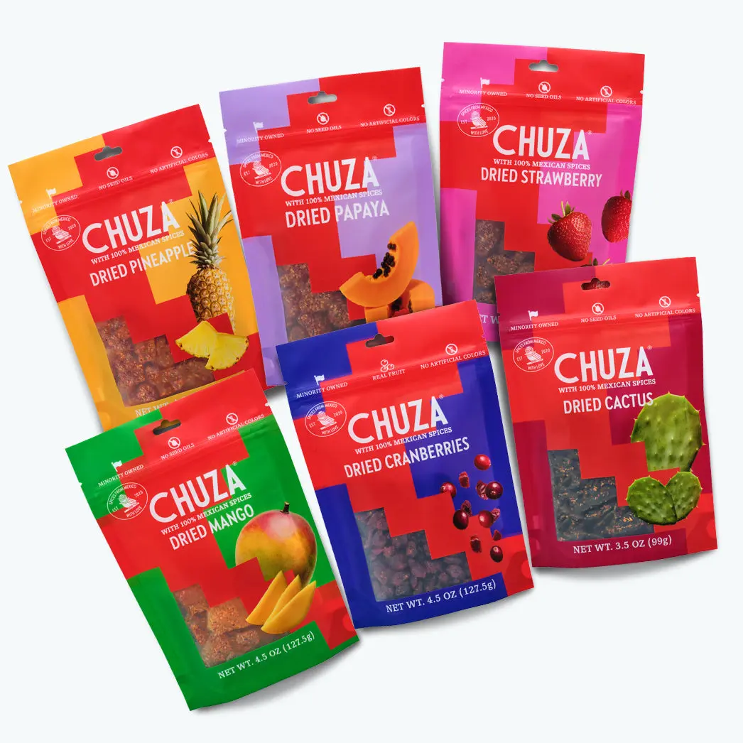 CHUZA Fruit Bundle - Spicy Dried Fruit Variety Pack (Mango, Pineapple, Strawberry & More)