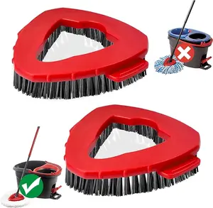 O Cedar Spin Mop Scrub Brush 2 Pcs Hard Bristle EasyWring 1-Tank System for Bathroom, Kitchen, Tub & Tile