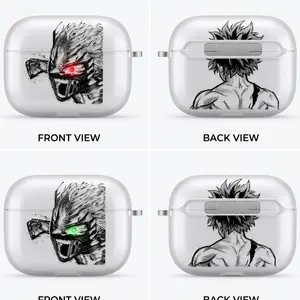Izuku Midoriya Anime AirPods Case with Keychain, Frosted PC Protective Cover for AirPods Pro, My Hero Academia Manga Earbuds Case Gift for Him Her