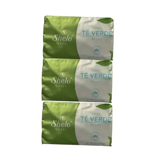 Sheló Nabel Te Verde Soap 3-Piece Set, 3.5 oz/100g Bath & Body Care Hydrating Moisturizing Cleanser with Natural Extracts, Aromatherapy Scent for Relaxation, Moisturize