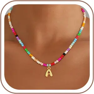 Easter Gifts for  Teens Girls Women - Bubble Colorful Initial Necklaces for Teen Girl Gifts Trendy Stuff Birthday Easter Basket Stuffers for  Teens