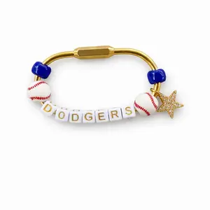 Beaded Bag Charm dodgers baseball