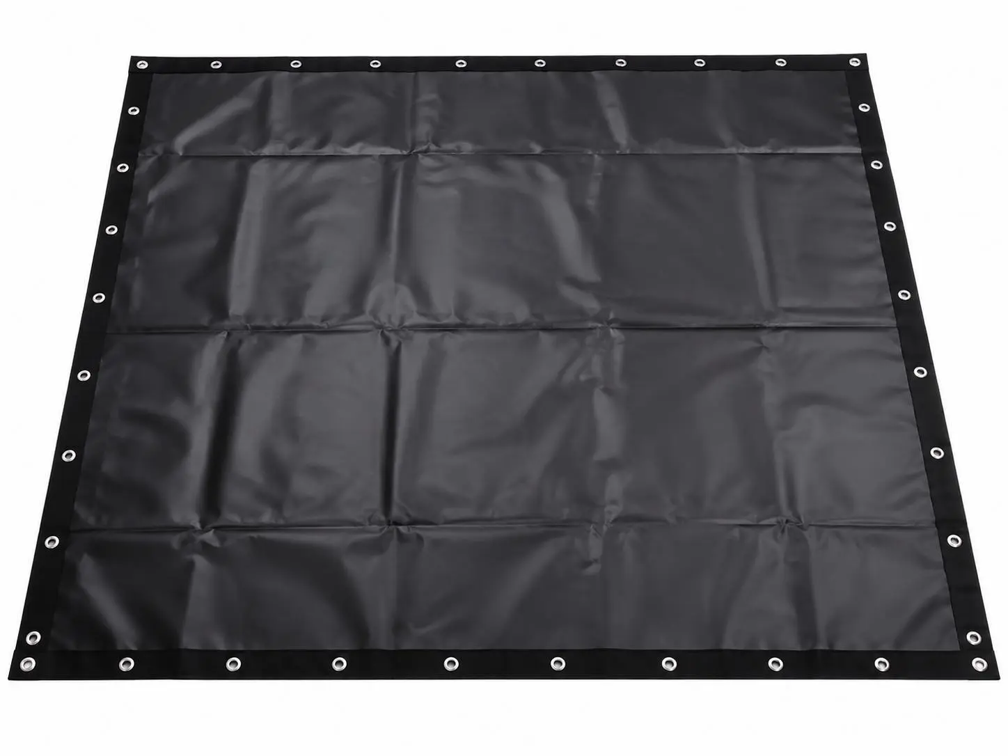14 oz Heavy Duty Black PVC Tarp – Waterproof Vinyl Tarp with Reinforced Edges & Brass Gromme