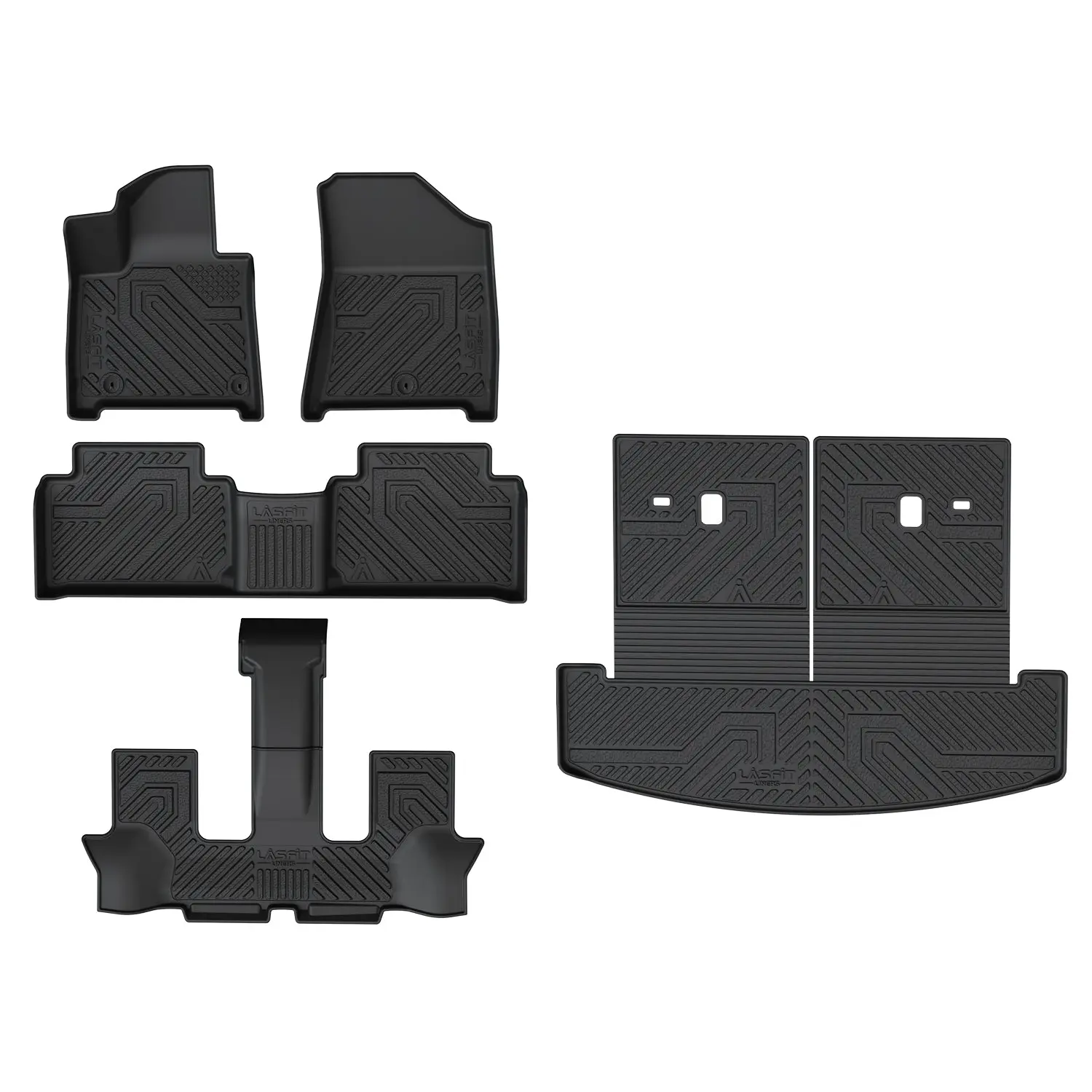 Lasfit Custom-Fit Car Floor Mats - Car Accessory for 2024-2026 Hyundai Santa Fe, Including Seatback and Trunk Add-Ons