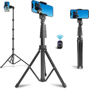 UEGOGO 63 Inch Foldable Flexible Phone Tripod, Multifunctional Selfie Stick Tripod with Wireless Remote, Portable Cell Phone Selfie Accessory Tripod Stand for Group Selfies, Live Streaming, Video Recording, Compatible with All Cellphones