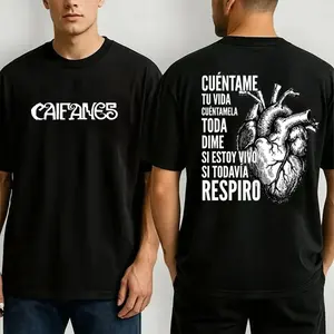 Caifanes Rock En Espanol Comfort Color Graphic Tee 2 Sided Ring-Spun Cotton Soft-Washed T-Shirt Trendy Tops Perfect Gift